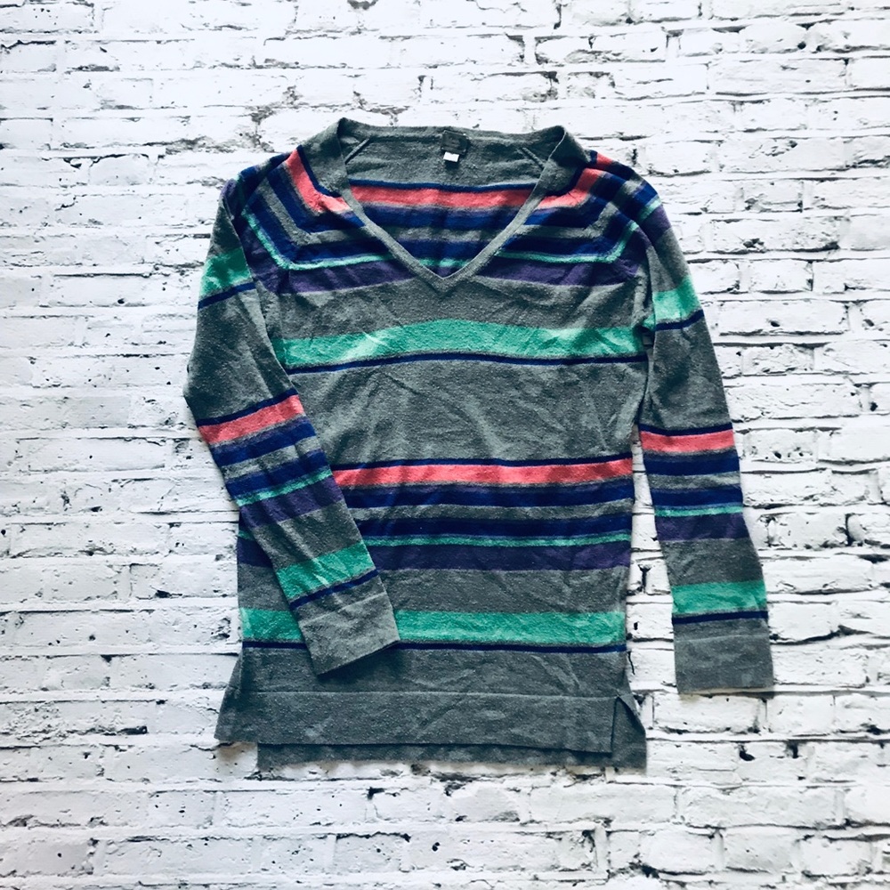 Poof Striped V-Neck Sweater